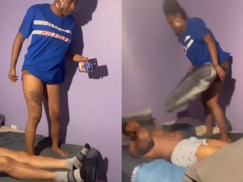 She Ain't Know How To Act: Dude Gets Busted Cheating On His Girlfriend And Shawty Was Scared To Get Off The Bed!