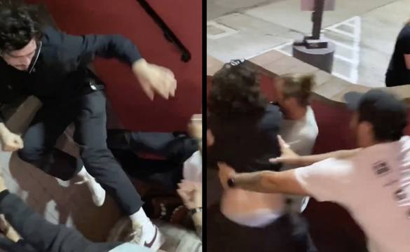 Going To Have A Wild Headache: Dude Gets Kicked Out A Bar &amp; Swung Down Stairs!