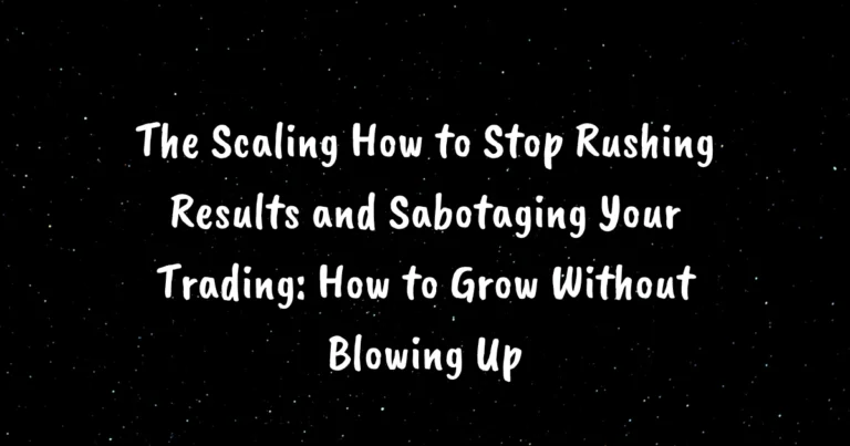 How to Stop Rushing Results and Sabotaging Your Trading