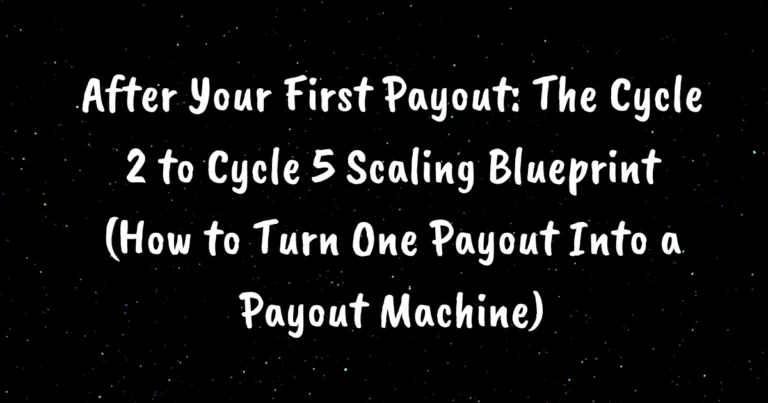 After Your First Payout: The Cycle 2 to Cycle 5 Scaling Blueprint (How to Turn One Payout Into a Payout Machine)