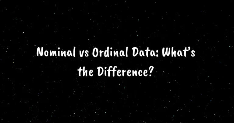 nominal vs ordinal data